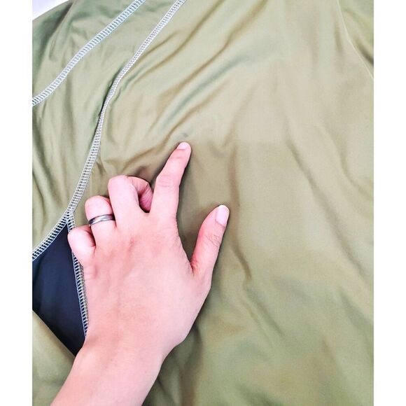 Eddie Bauer Men's Fleece Long Sleeves Mock Neck Sweater Quarter Zip Green M - Picture 7 of 8